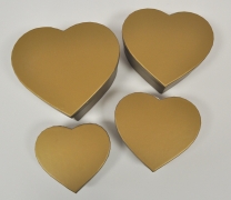 Кутия за подарък сърце, цвят злато, 20/18/7,5см /Sa/