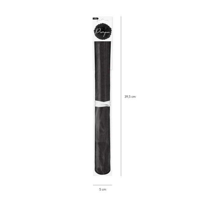 Помпон от черна тишу хартия 35 см /Pp/