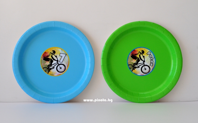 Персонализирана хартиена парти чинийка БМХ Колело, 6бр. пакет