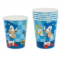 Хартиена парти чашка Соник, 6 бр. в пакет /mb/