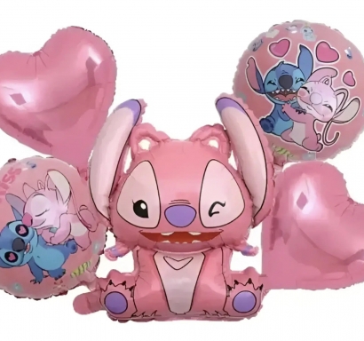 Комплект 5 бр. фолиеви балони Ейнджъл /Стич/ /Pe/