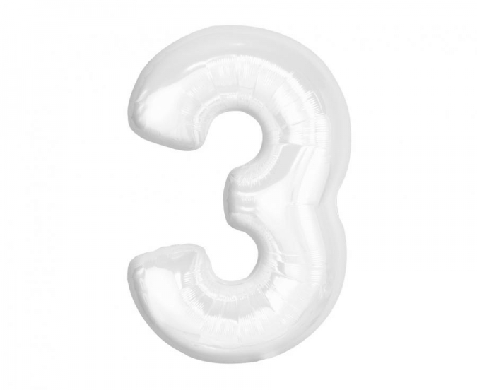 Фолиев балон цифра 2, цвят бял, 92 см /Gd/