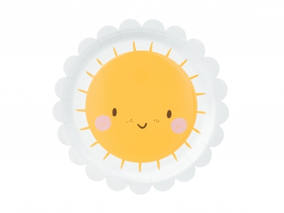 Хартиена парти чинийка Слънце, усмивка / Sun, 18.0 см, 6 бр. в опаковка /Pd/