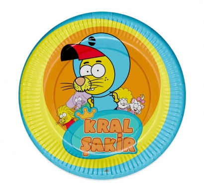 Хартиена парти чинийка Крал Шакир / Kral Sakir 23 см, 8 бр. пакет