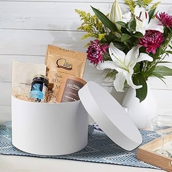 Кутия за сватба, кръщене, подаръци,  кръгла,  цвят бял, ф29/24см /Sa/