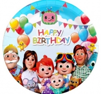 Хартиена чинийка Кокомелон / Cocomelon, 10 бр пакет /Gx/