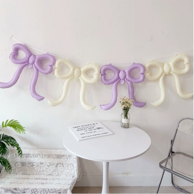 Фолиев балон Панделка, цвят лилав, 50х53 см /Pe/