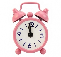 Мини часовник/будилник, цвят розов /Sa/