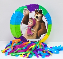 Пинята Маша и Мечока, две лица 40х40 см