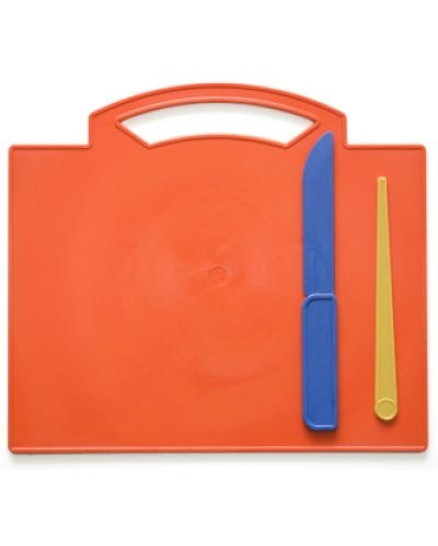 Пластмасова дъска за пластилин с инструменти, 24х19см /St/