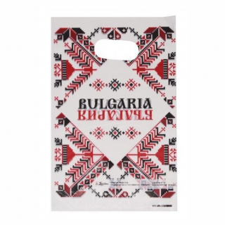 Подаръчна торбичка с шевица и надпис България/Bulgaria, 35х25 см /Pe/