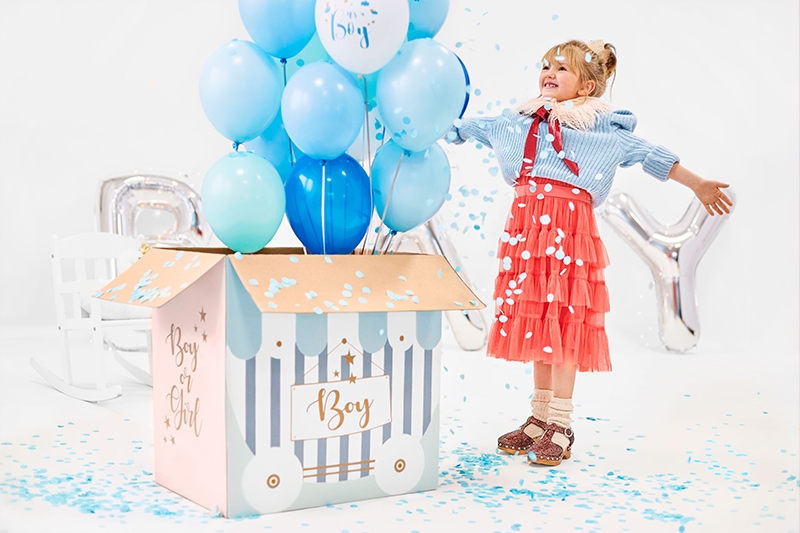 Кутия за разкриване пола на бебето с принт BOY OR GIRL, 60x40см /Pd/