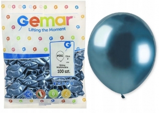 Балон хром син, диаметър 13 см, 100 бр. в пакет, Gemar AB50 #092 /UK/