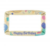 Фолиев балон фоторамка Happy Birthday, 80х59см /Pp/