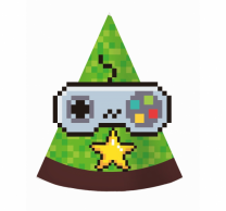 Парти шапка Геймърски рожден ден Майнкрафт / Game On,  6 бр. в опаковка /Gd/
