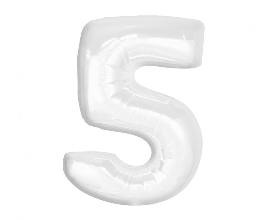 Фолиев балон цифра 8, цвят бял, 92 см /Gd/