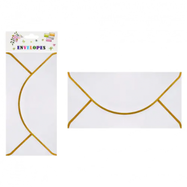 Плик за пари и други, бял със златен кант /Km/