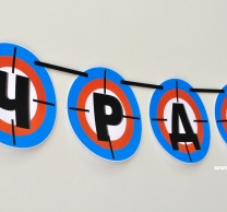 Персонализиран банер Честит Рожден Ден Нърф / Nerf, с включени 2 бр флагчета бонус