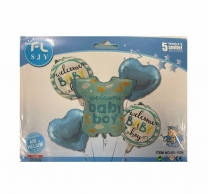 Комплект 5 бр. балони Welcome baby boy, Бебе момче /Gx/