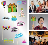 Пропсове за забавни снимки Рожден Ден / Happy Birthday, 12 бр комплект /mb/