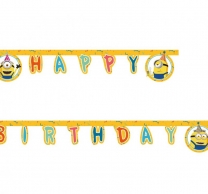 Банер гирлянд с текст Happy Birthday Миньони, 2,00 м дължина /Gd/