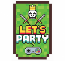 Покана за рожден ден Геймърски Рожден Ден Майнкрафт / Game On, с включени пликове, 6 бр. в опаковка /Gd/