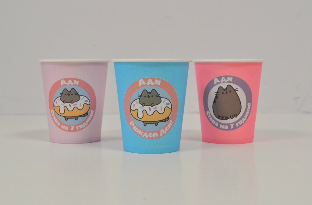 Парти чашка 220 мл., Коте Пушийн Pusheen, 6бр. пакет