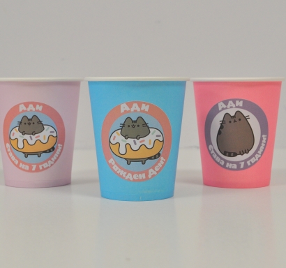 Парти чашка 220 мл., Коте Пушийн Pusheen, 6бр. пакет