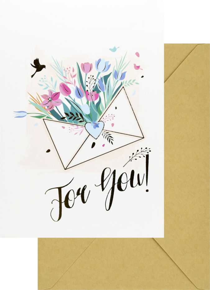 Луксозна картичка For You, 13x19см, с включен плик /Pe/