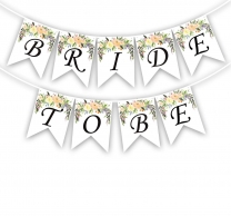 Банер гирлянд Bride to be / Моминско парти, с флорални елементи /mb/