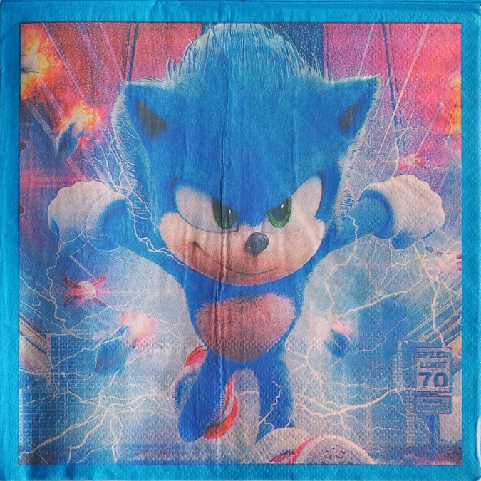 Парти салфетки Соник 33х33 см /Pe/