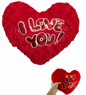 Плюшено музикално сърце "I Love You", Свети Валентин, 34х30см /St/