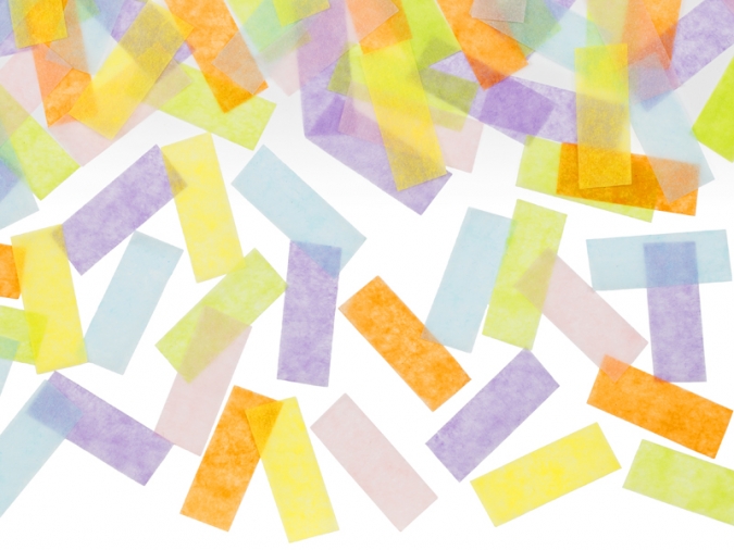 Парти конфета, микс пастелни лентички, дължина 20см /Pd/