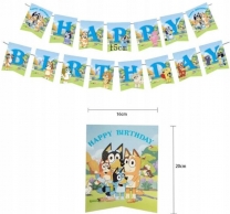 Банер гирлянд Блуи и Бинго, Happy Birthday, 2,5м. /Pe/