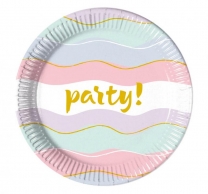 Хартиена парти чинийка Парти / Elegant Party, 23 см. диаметър, 8 бр. в опаковка /Gd/