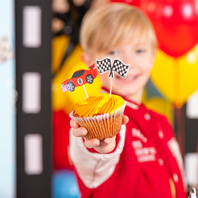 Топер за мъфини Спортни коли, 7 бр. /Pp/