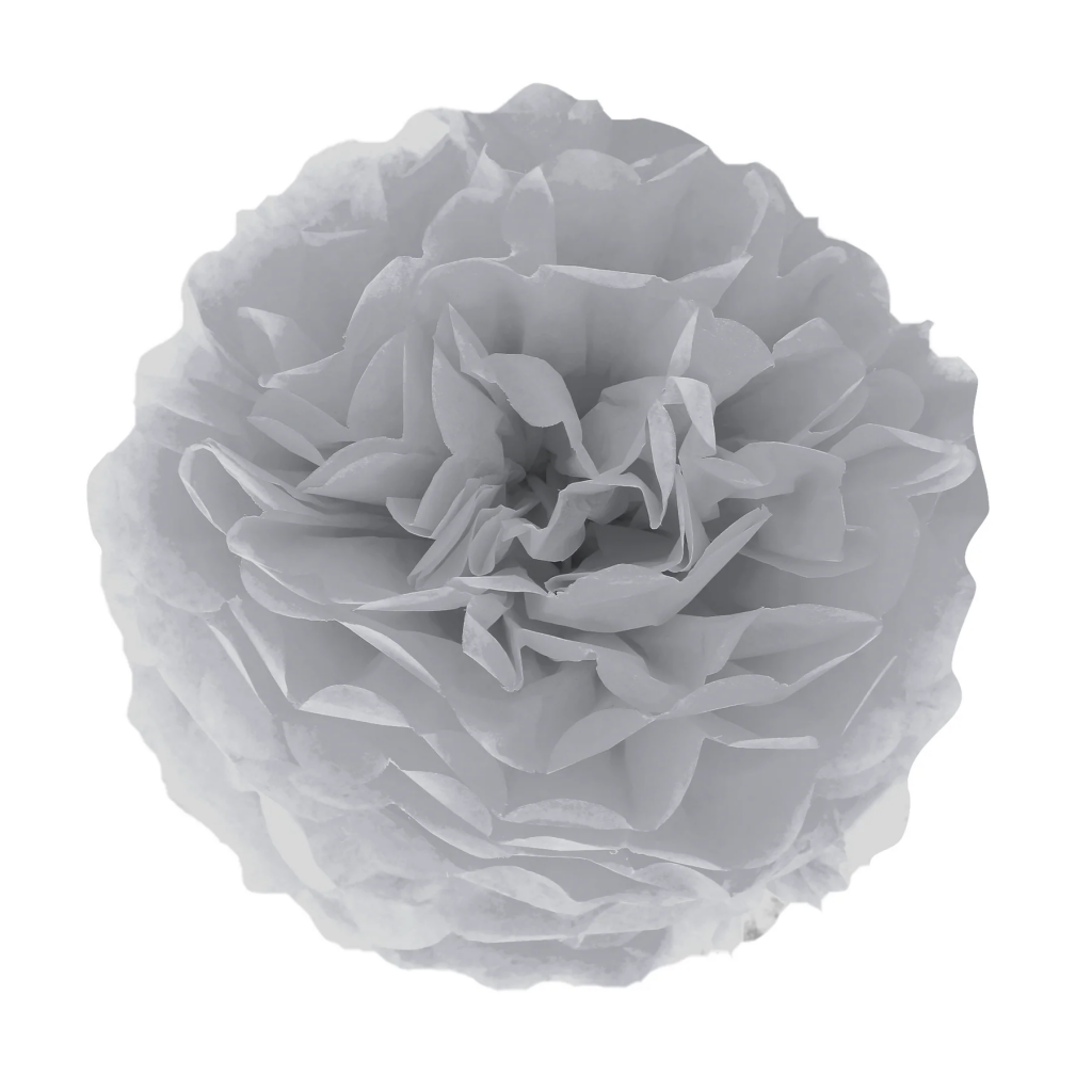 Помпон от сребърна тишу хартия 15 см /Pp/