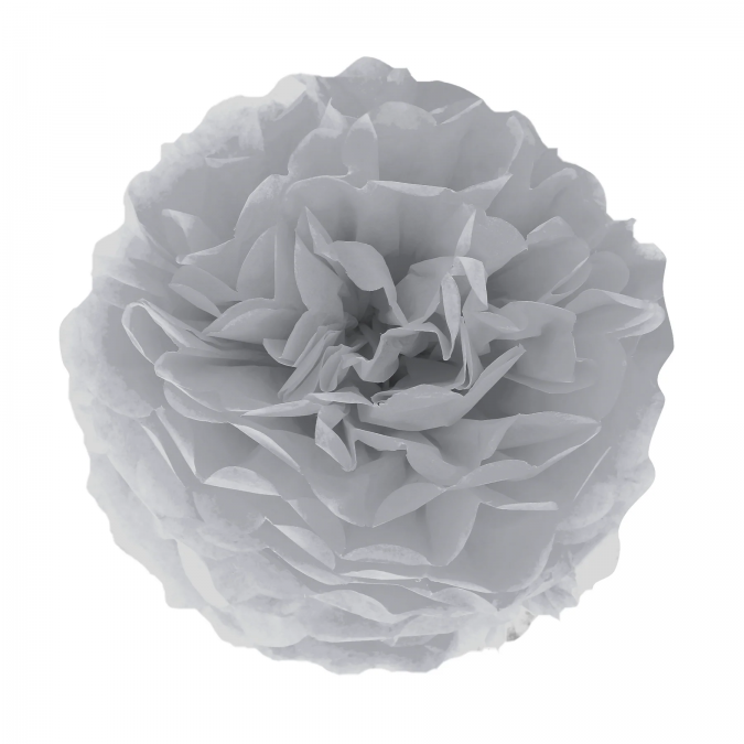 Помпон от сребърна тишу хартия 15 см /Pp/