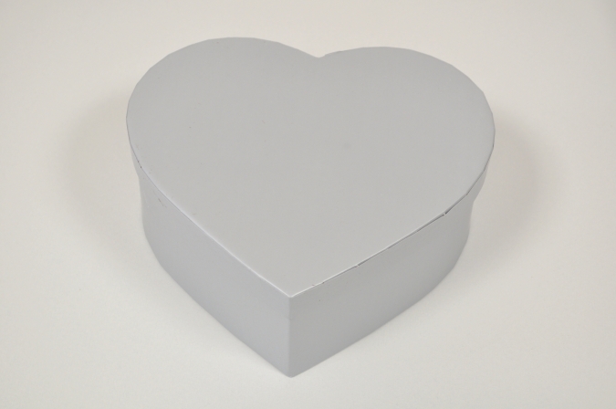 Кутия за подарък сърце, цвят сребро, 20/18/7,5см /Sa/