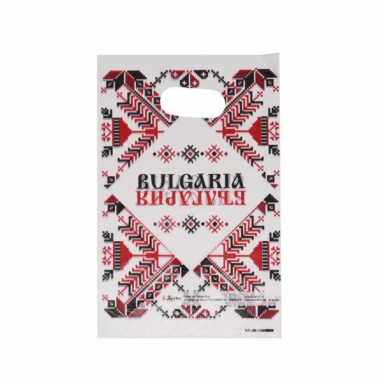 Подаръчна торбичка с шевица и надпис България/Bulgaria, 30х20 см /Pe/