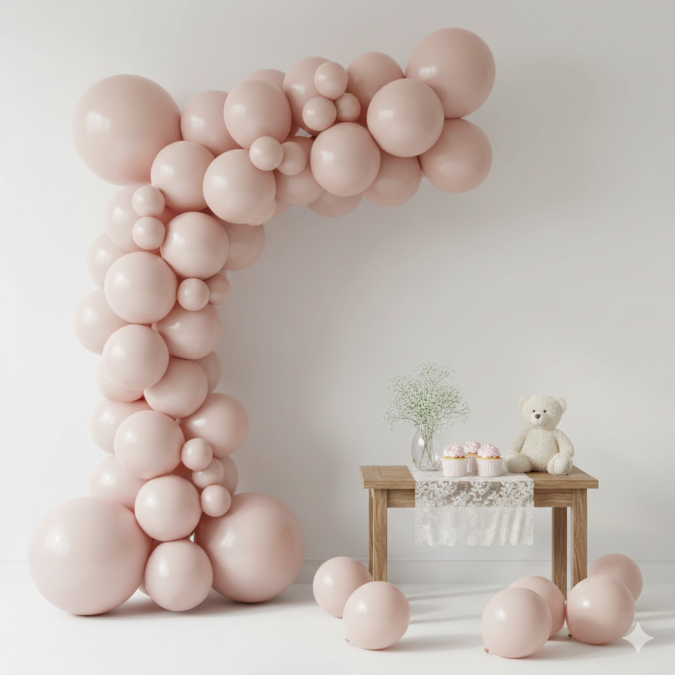 Балон цвят Розова пудра, Powder Pink, диаметър 30 см, 100 бр., Gemar G110 #107 /Uk/