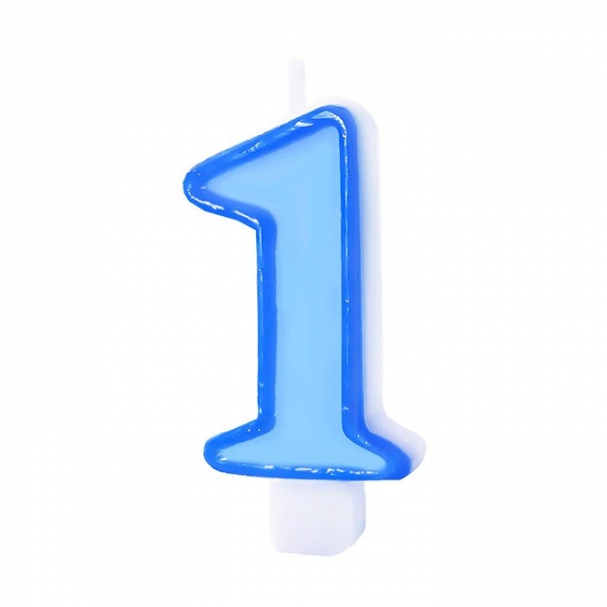 Свещичка цвят син, цифра 4 /Pp/