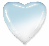 Фолиев балон гигантско Сърце в преливащи пастелни цветове бяло и синьо, 80 см Flexmetal, /Gd/