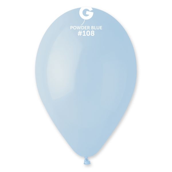 Балон цвят Син пудра, Powder blue, диаметър 26см,100бр. в пакет, Gemar G90 108 /Uk/