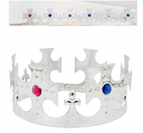 Царска корона с диаманти, сребърна /Km/