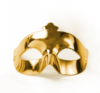 Златна карнавална маска, домино, 24х8см /Pd/