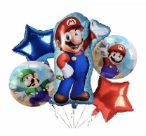 Комплект 5 бр. фолиеви балони Супер Марио /Pe/