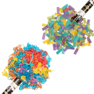 Парти конфета серпентина металик 2в1, дължина 60 см /mb/