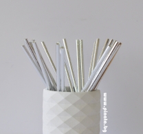 Сламки сребърни металик еко, 25 бр опаковка /Km/