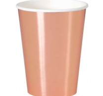 Хартиена парти чашка розово злато / Rose Gold, 250 мл, 10 бр. в опаковка /Gx/